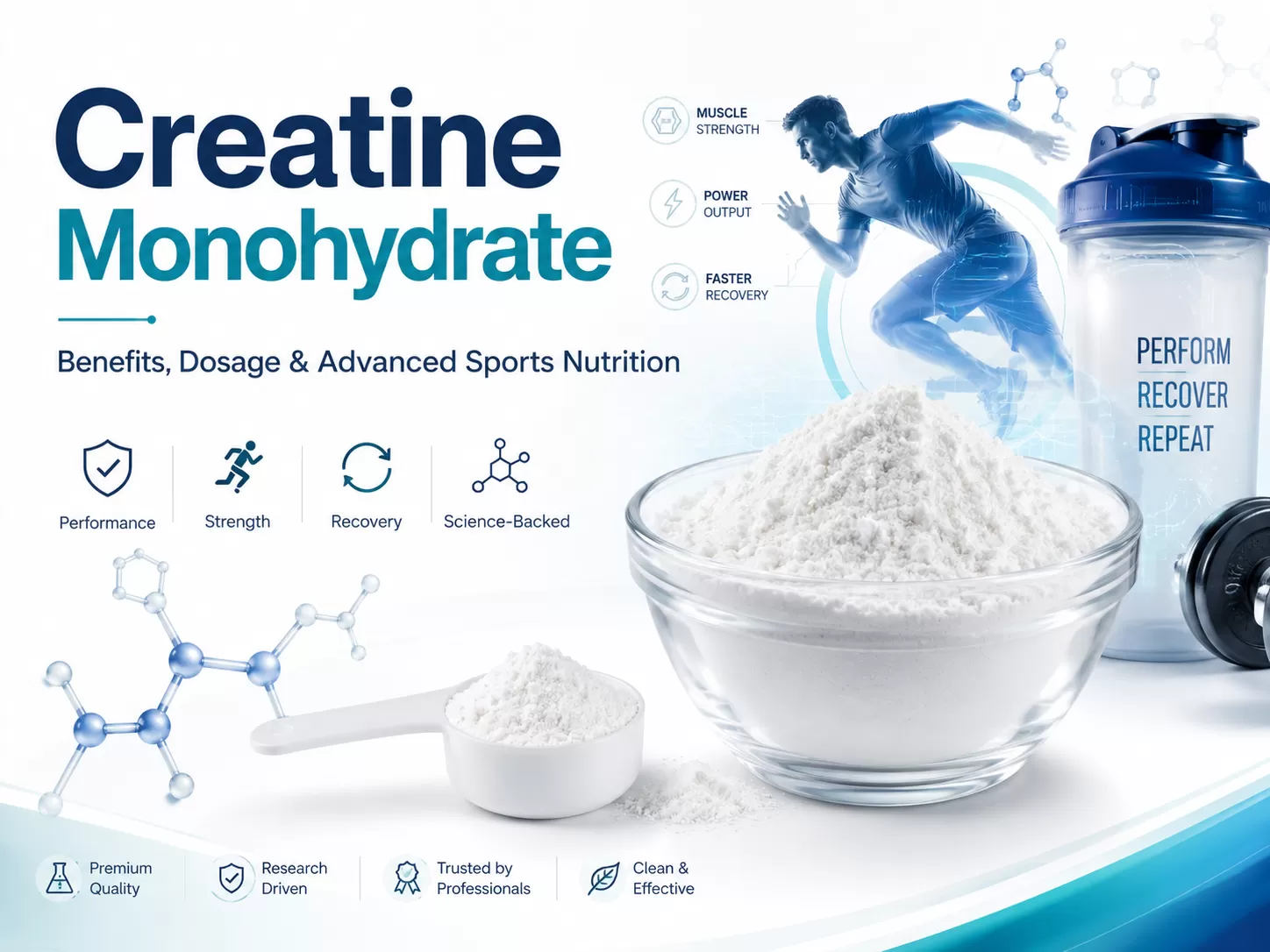 Wie man Kreatin-Monohydrat einnimmt: Vorteile, Dosierung und fortgeschrittene Sporternährungsformeln